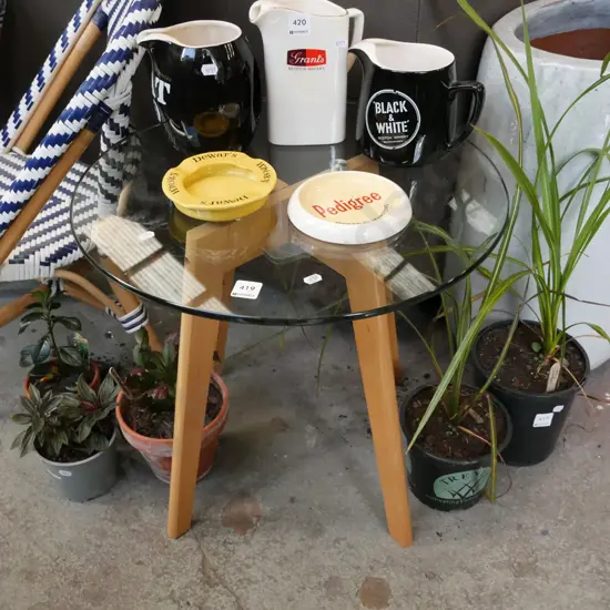 wood and glass top end table