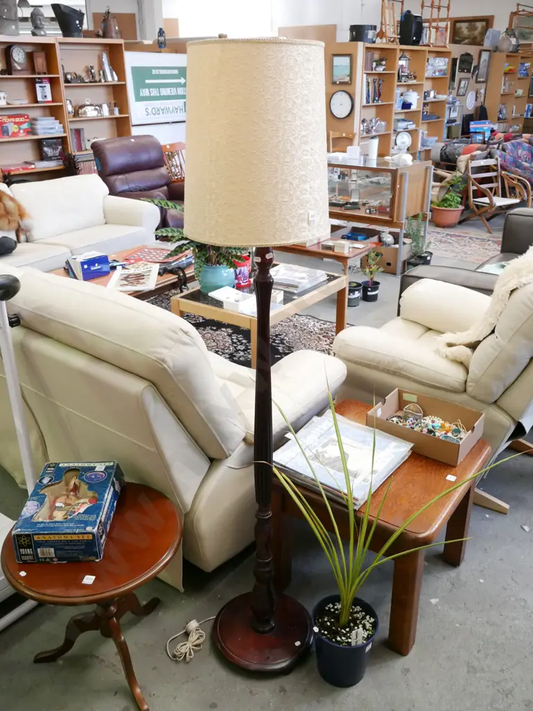 mahogany based standard lamp Image 1++