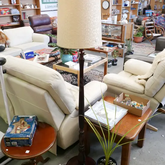 mahogany based standard lamp