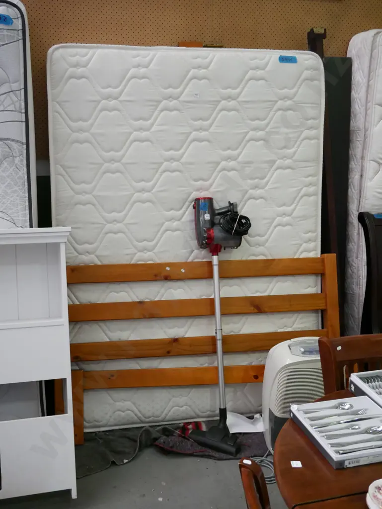 queen slat bed base mattress and headboard Image 1++