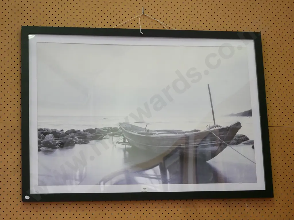 framed photo poster print - boat on sea shore Image 1++