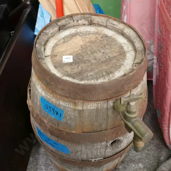 vintage NZ Breweries Speights barrel - with brass spiggot - missing top - poor condition