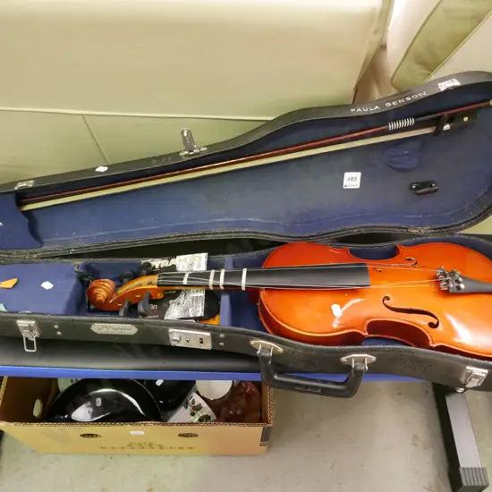 violin, bow and case