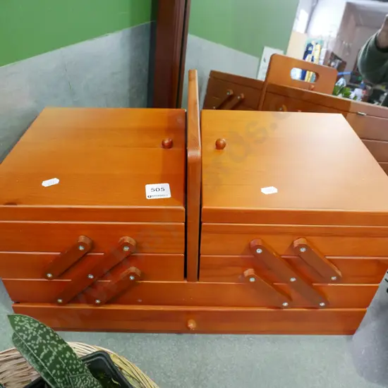 wooden sewing concertina