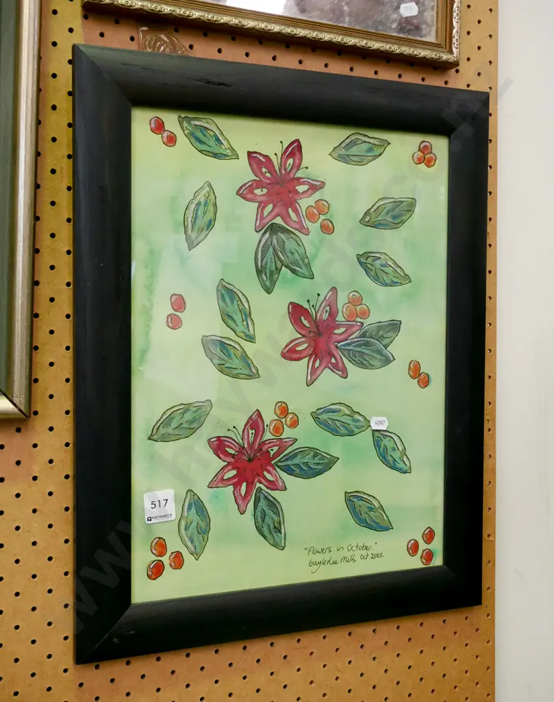 framed watercolour - flowers Image 1++