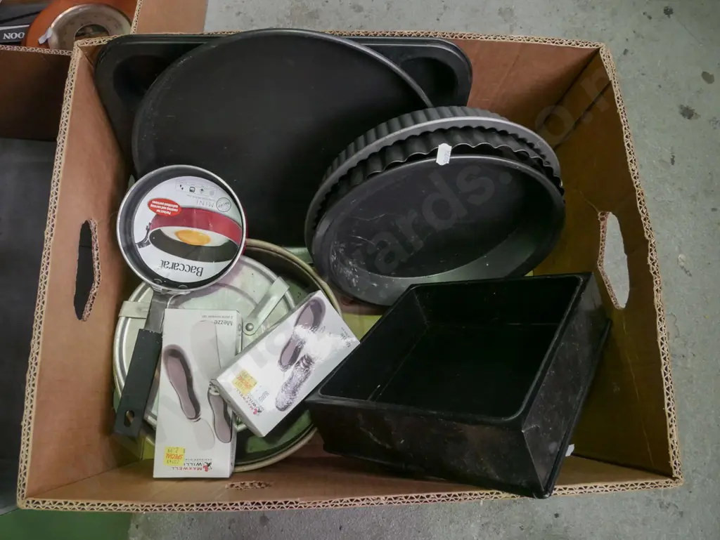 box of baking and cake tins, muffin trays etc Image 1++