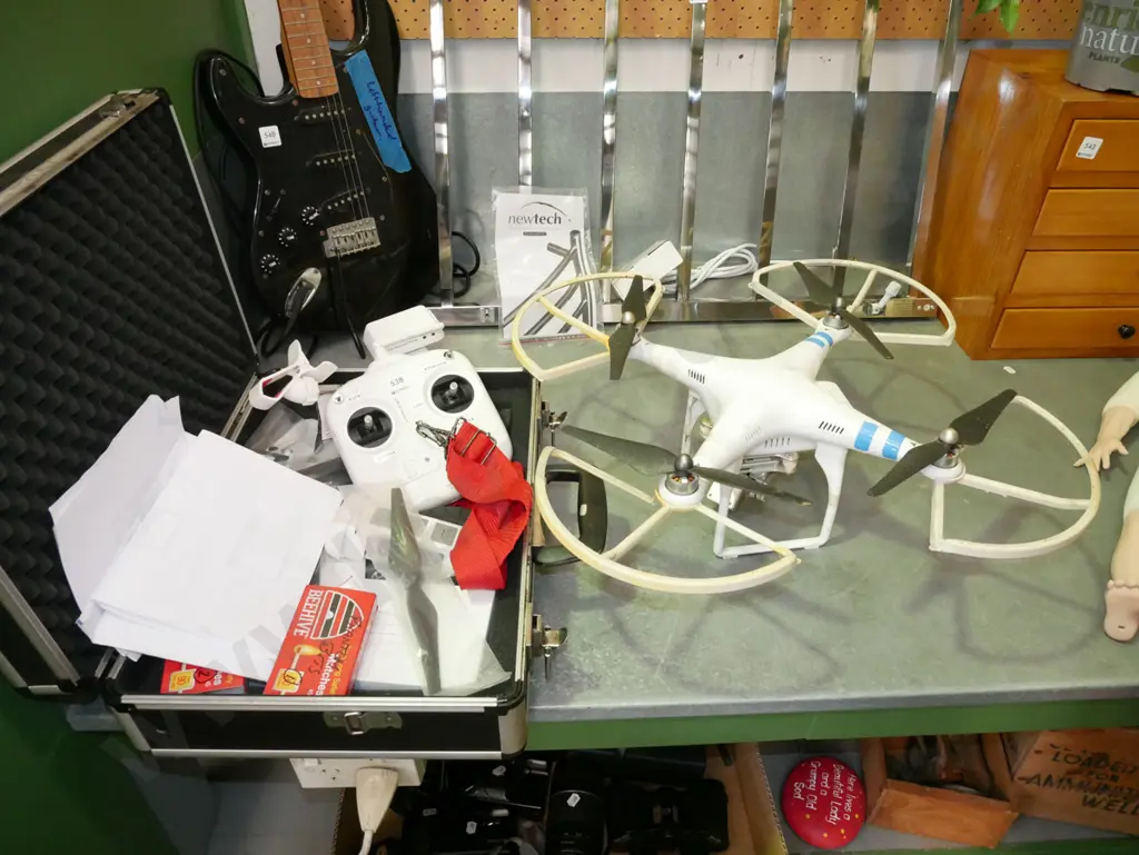 DJI Phantom drone, remote and hard case of accessories - As Is No Returns Image 1++