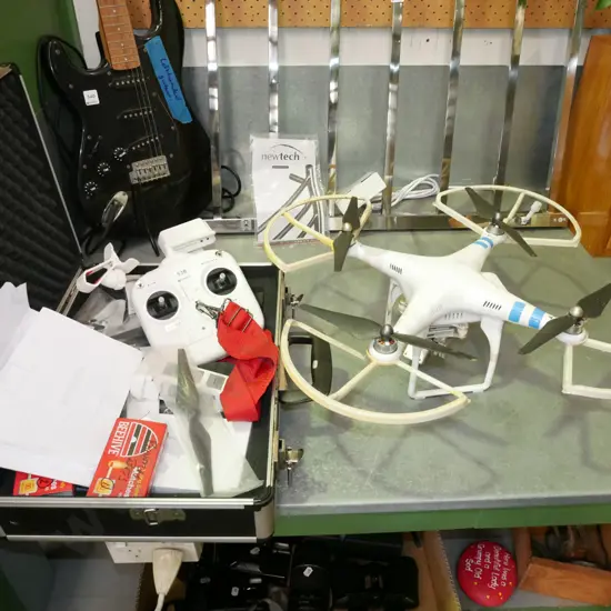 DJI Phantom drone, remote and hard case of accessories - As Is No Returns