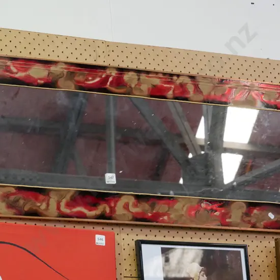 copper and painted wall mirror