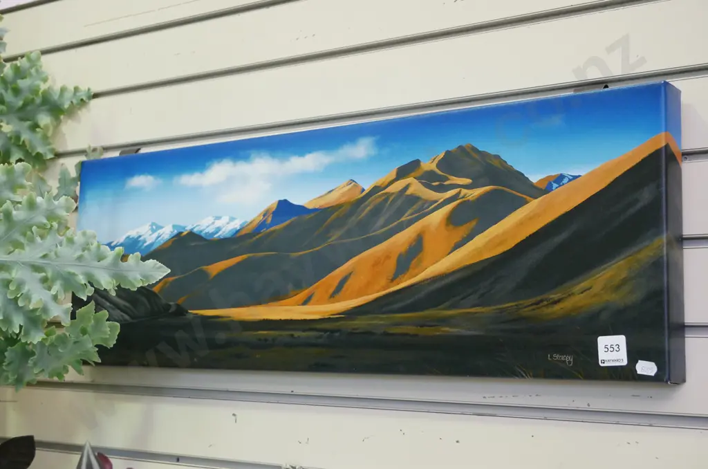 LL Stacy print on boxed canvas - Central Otago landscape Image 1++