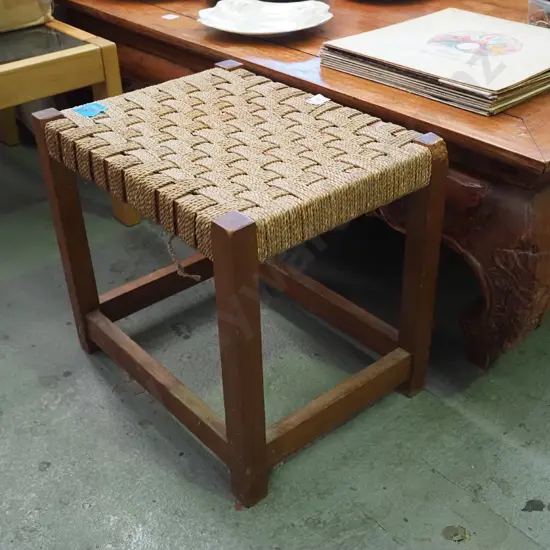 oak and seagrass stool