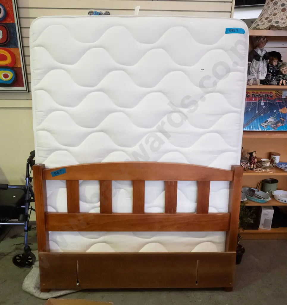queen bed base, mattress and headboard Image 1++