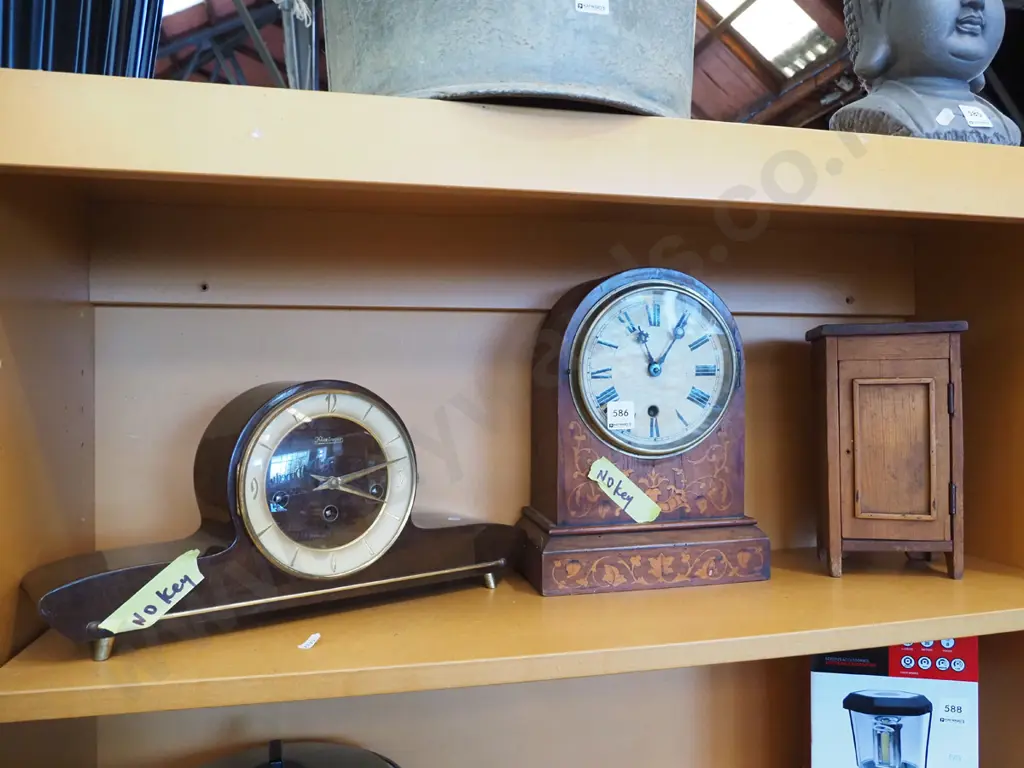 retro mantle clock, Victorian mantle clock - no keys, small dolls wardrobe Image 1++