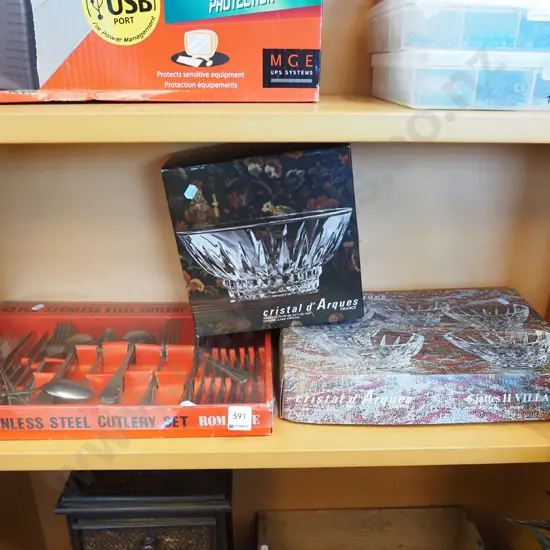 cutlery set, crystal bowl, crystal sweet set