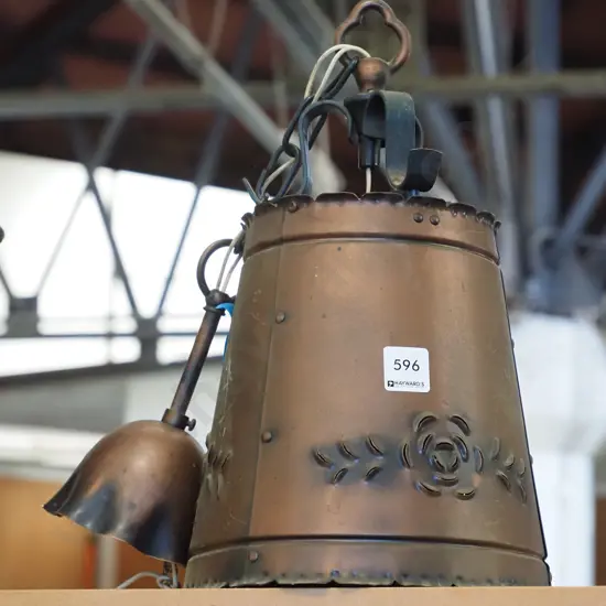 copper hanging light fitting