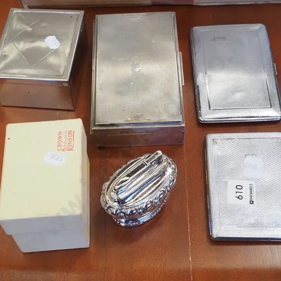 cigarette cases, trinket boxes, table lighter etc