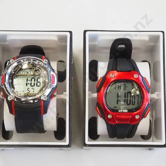 2x digital wristwatches