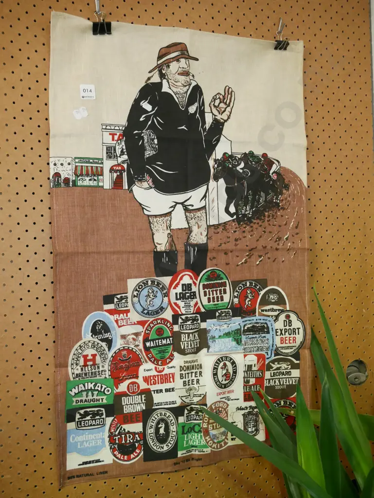 NZ beer, rugby and racing tea towel Image 1++