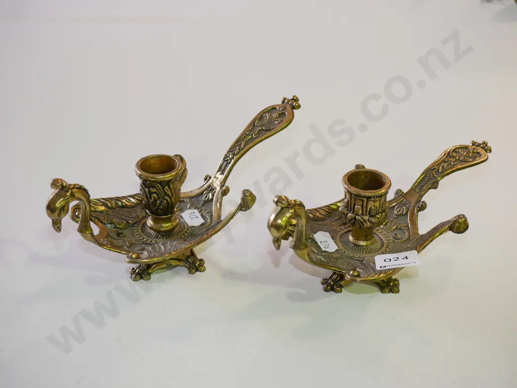2x brass phoenix chamber sticks Image 1++