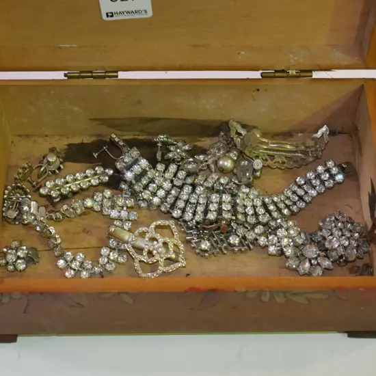 hand worked jewellery box and costume jewellery