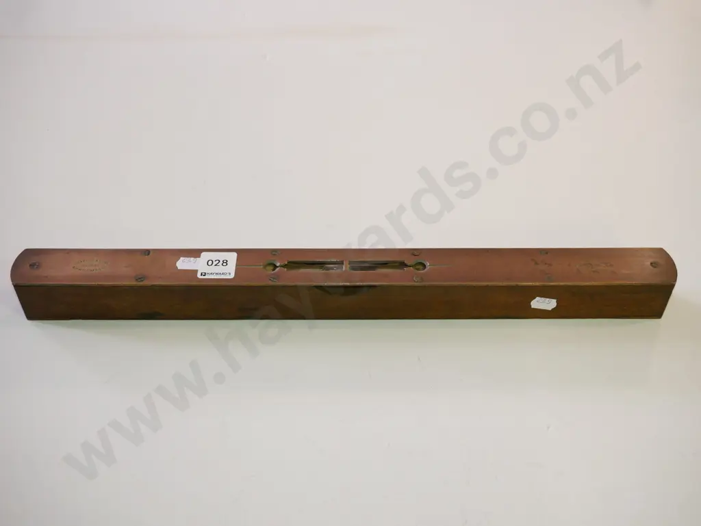 vintage wood and brass engineer's level Image 1++