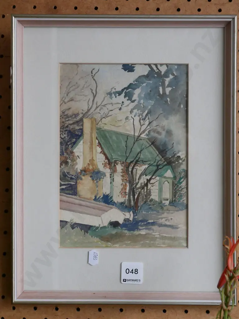 framed watercolour - beach side cottage Image 1++