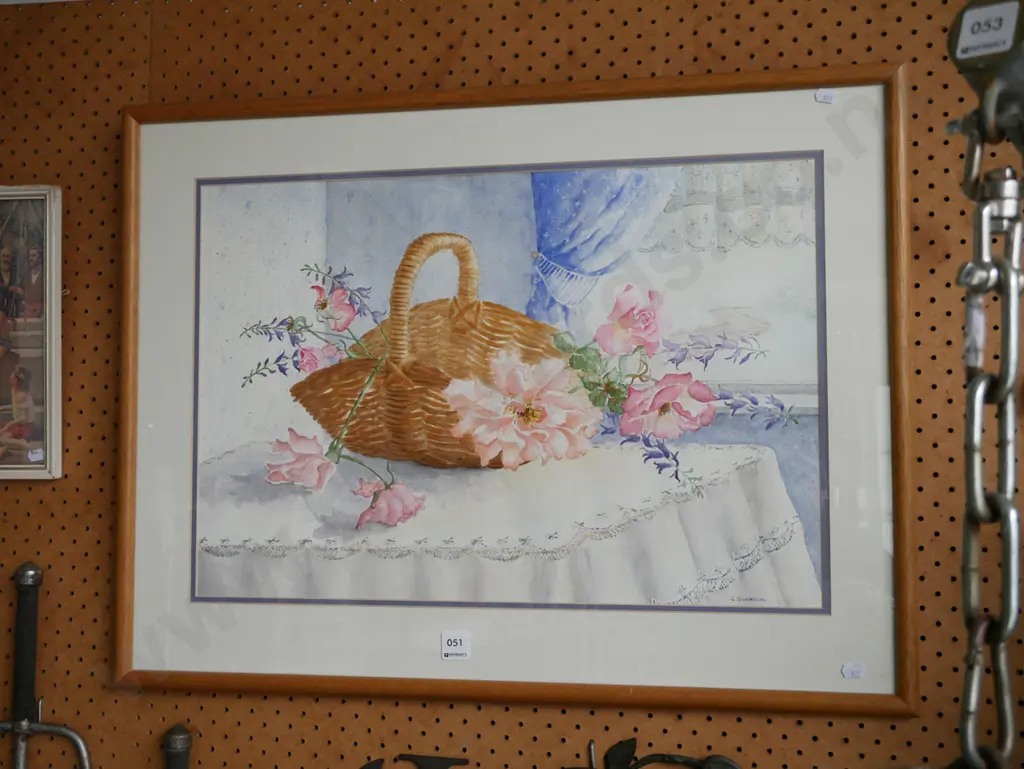 framed watercolour - still life flowers Image 1++