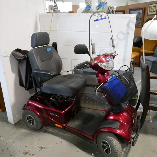 Invacare mobility scooter with charger and small heavy duty access ramp - key in office