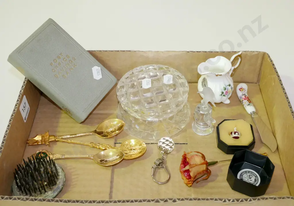 cut crystal trinket box, money box, teaspoons, cheese knife etc Image 1++
