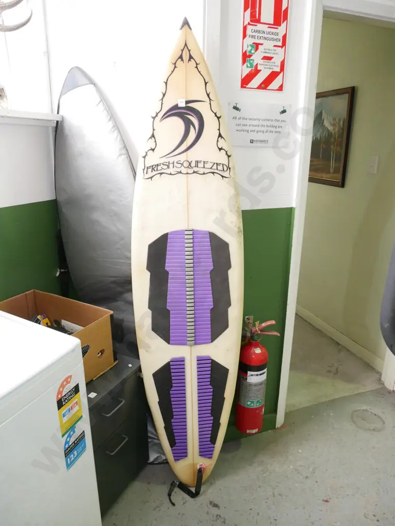 Freshly Squeezed brand surfboard in bag - see photos for details and specs. Image 1++