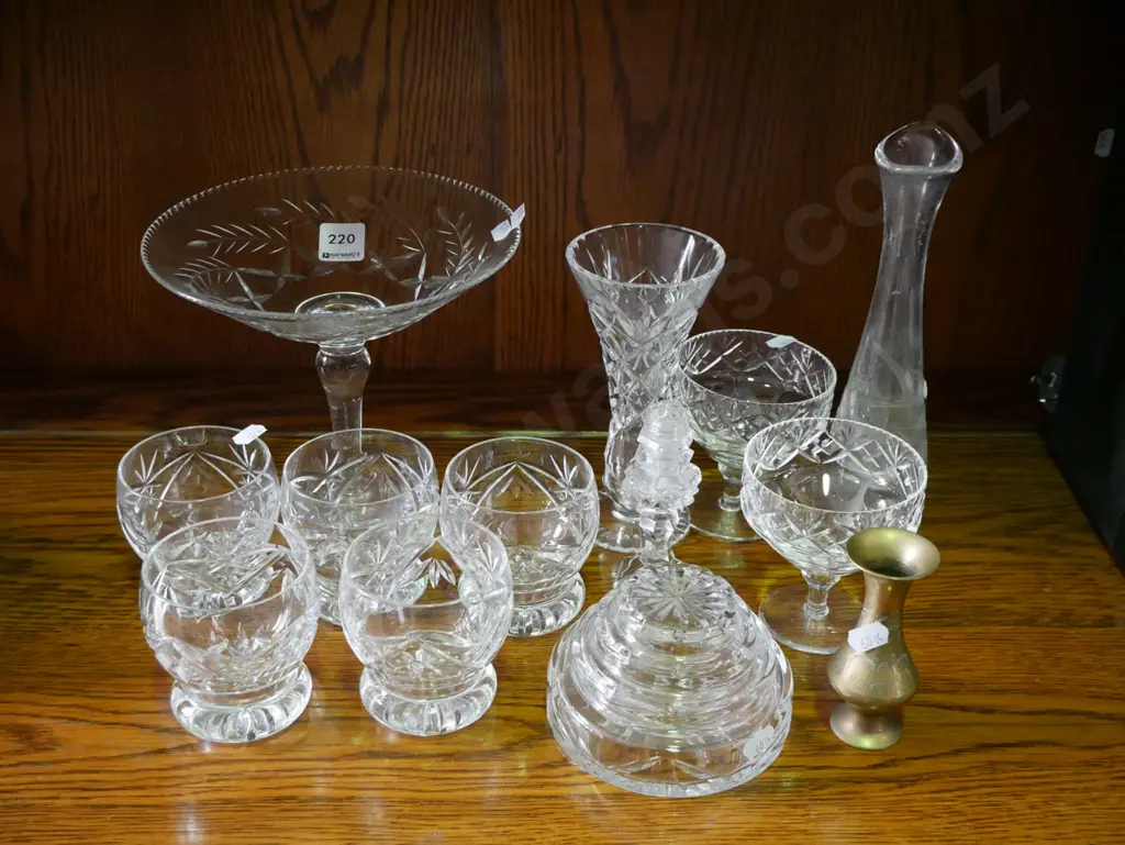 cut crystal comport, whisky tumblers, vase etc Image 1++