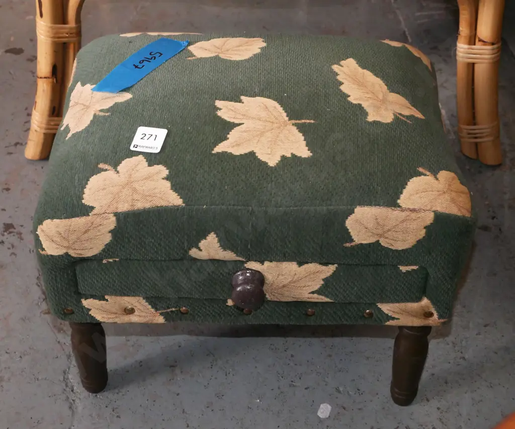 unusual upholstered footstool with drawer Image 1++