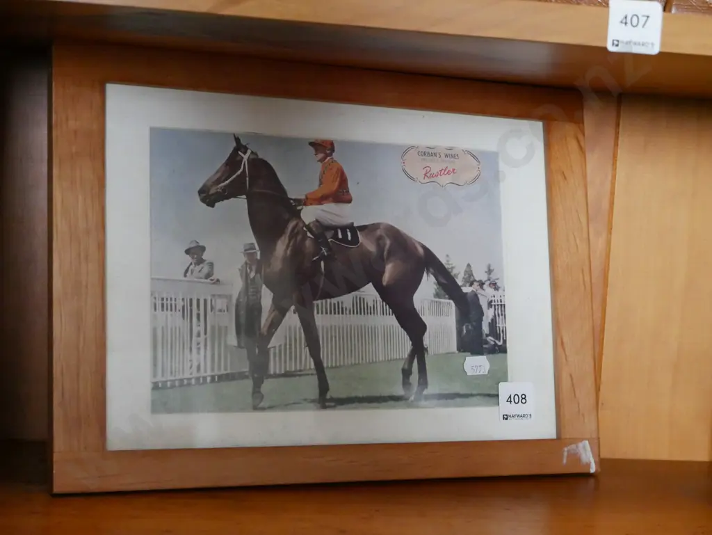 framed racing horse print Image 1++