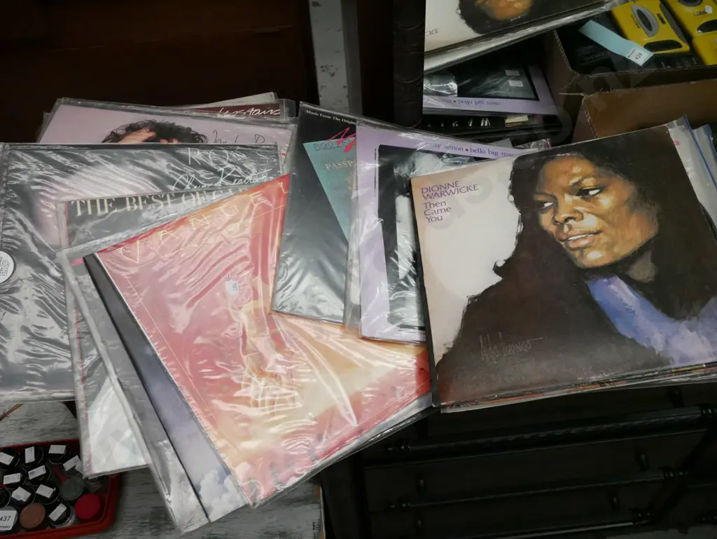 stack of LPs; Carly Simon etc Image 1++