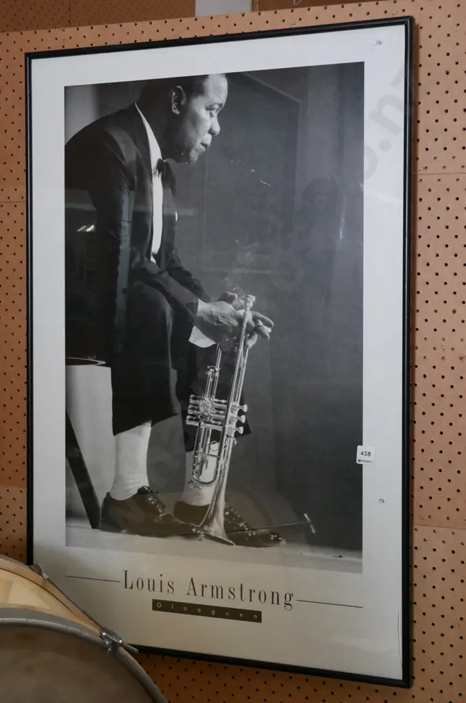 framed Louis Armstrong poster print Image 1++