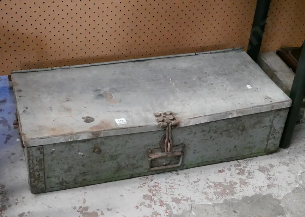 vintage wood and tin trunk Image 1++