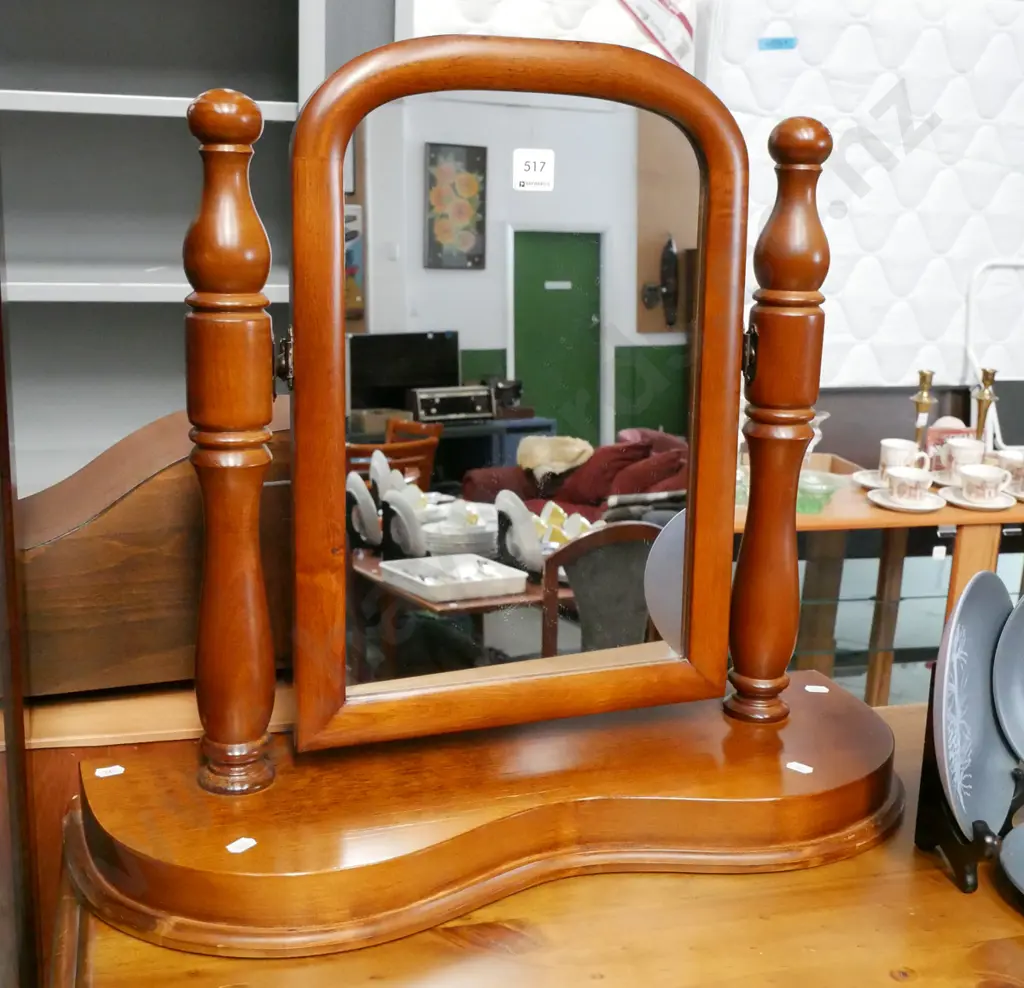 reproduction mahogany cheval mirror H-510 Image 1++