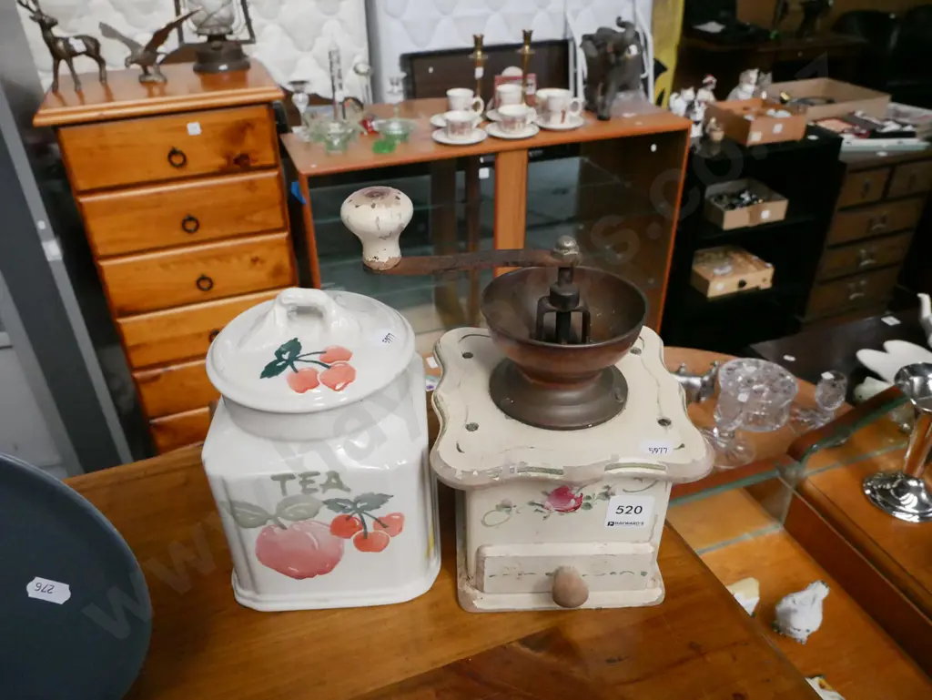 lidded tea canister, coffee mill Image 1++