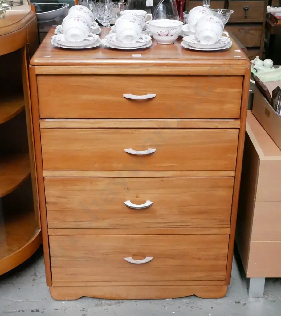 rimu 4 drawer chest H-845 W-630 D-430 Image 1++