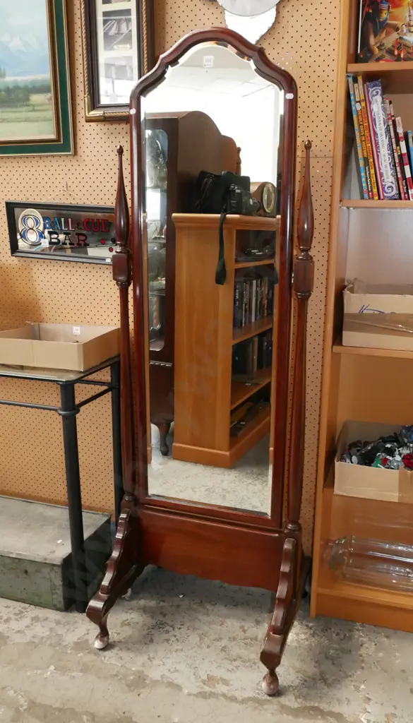 mahogany cheval mirror Image 1++