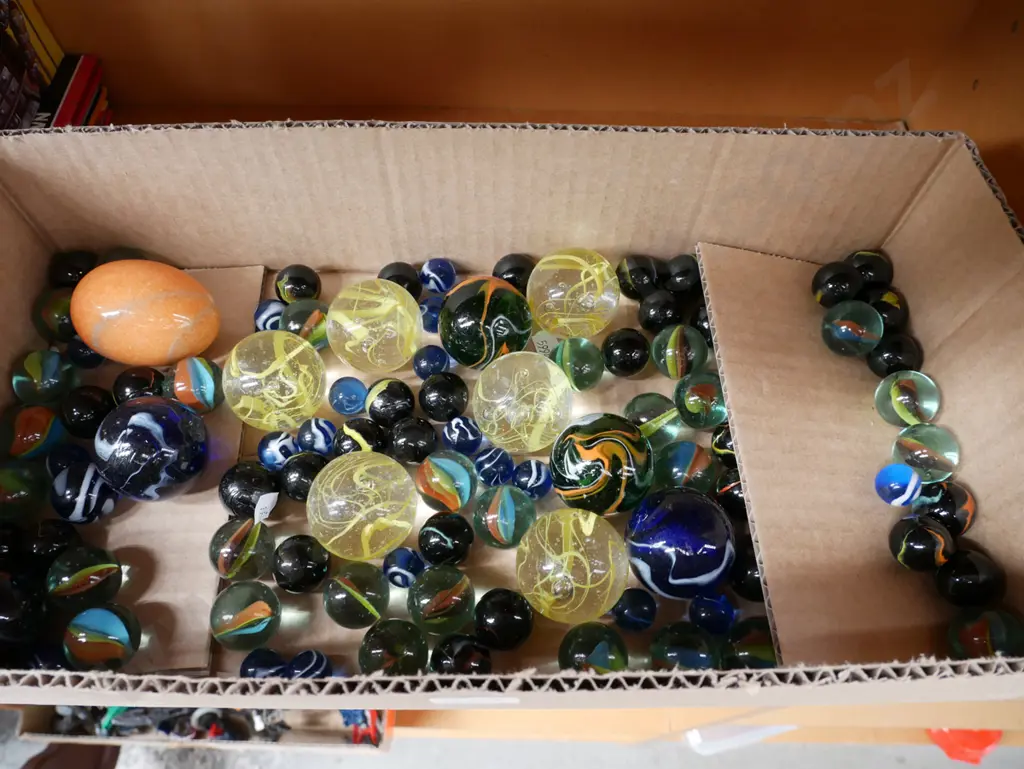 box; marbles, stone egg Image 1++