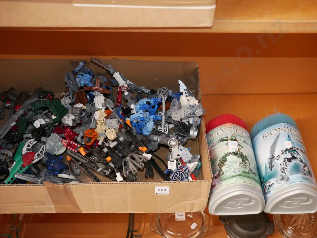 shelf of Lego bionicles Image 1++