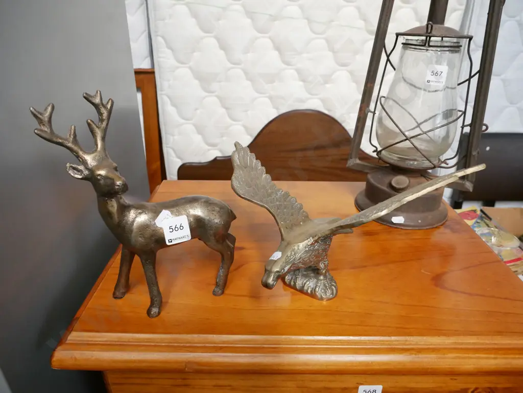 brass eagle, brass stag figurine Image 1++