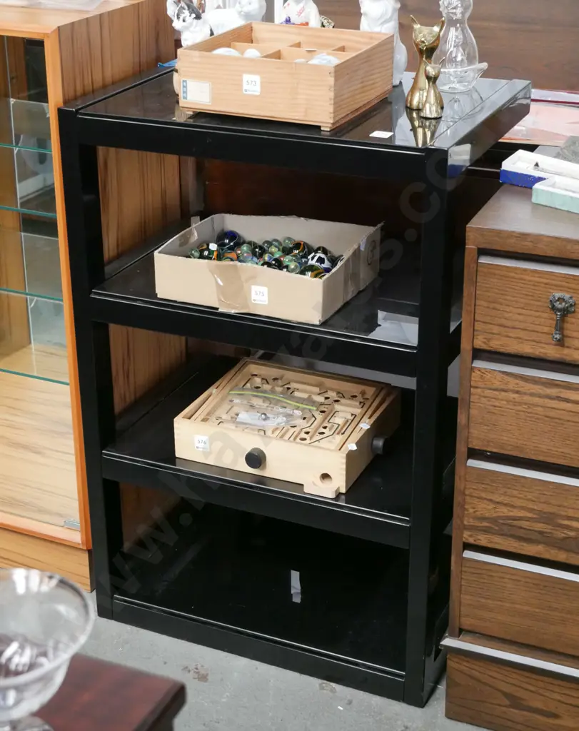 metal and black glass stereo cabinet H-870 W-570 w-400 Image 1++