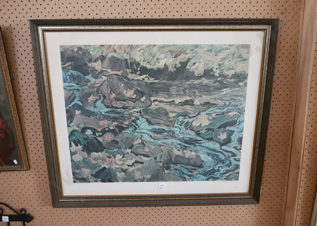 framed print - leaves on beach Image 1++