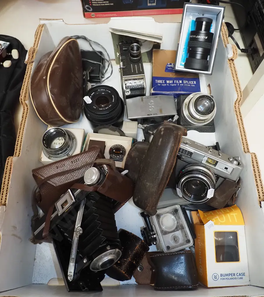 box; various cameras and accessories Image 1++
