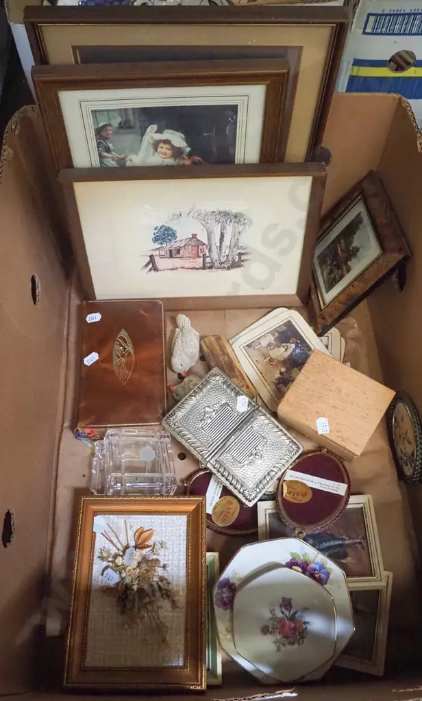 box; prints, trinket boxes, bird figurines etc Image 1++