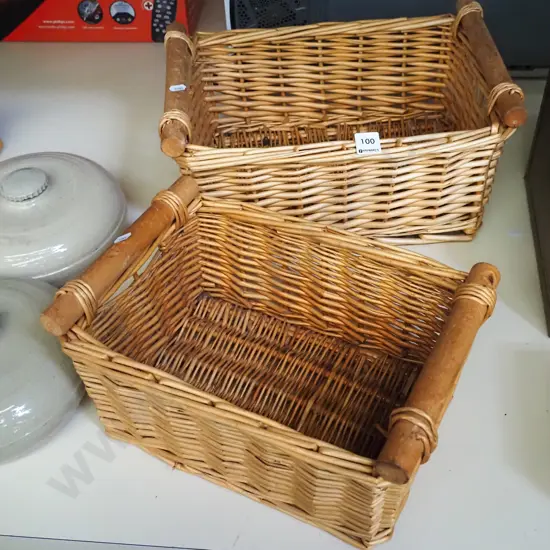 2x cane baskets