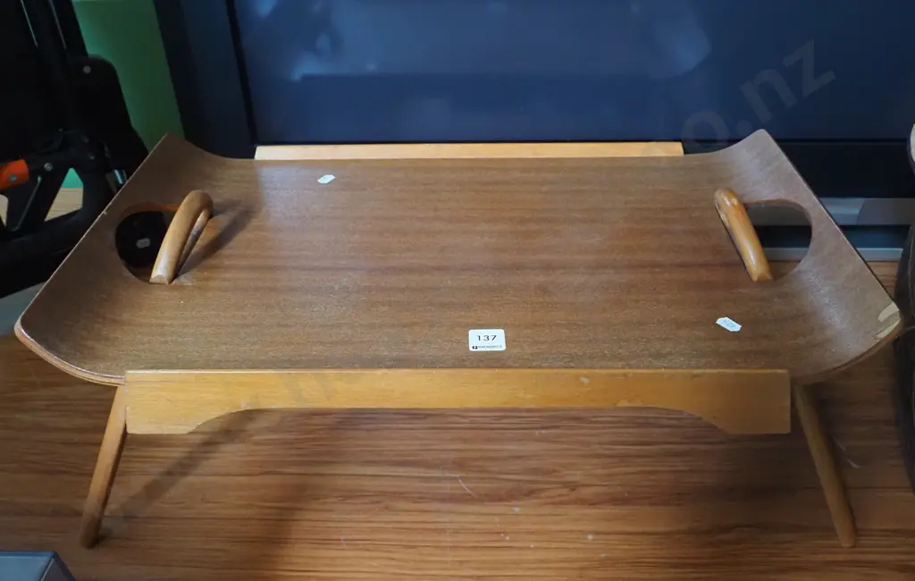 restorer's mid-century tray with folding legs Image 1++