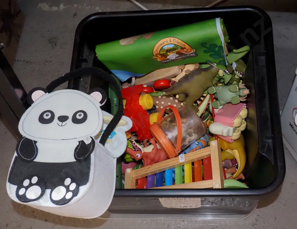 black plastic tub of toys Image 1++